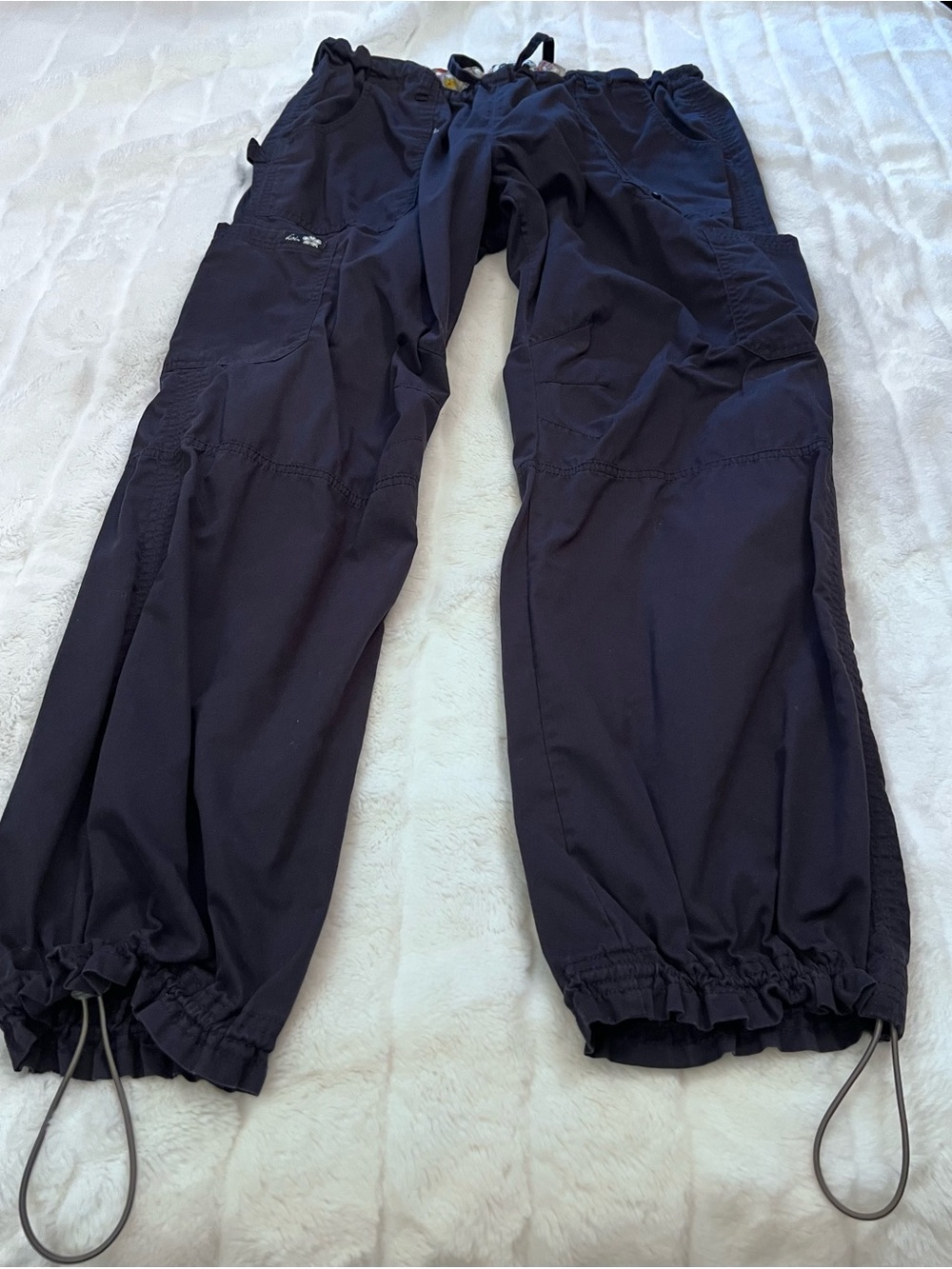 Koi Women’s Extra Large Navy Blue Cargo Scrub Pants Adjustable Ankles Hooks
